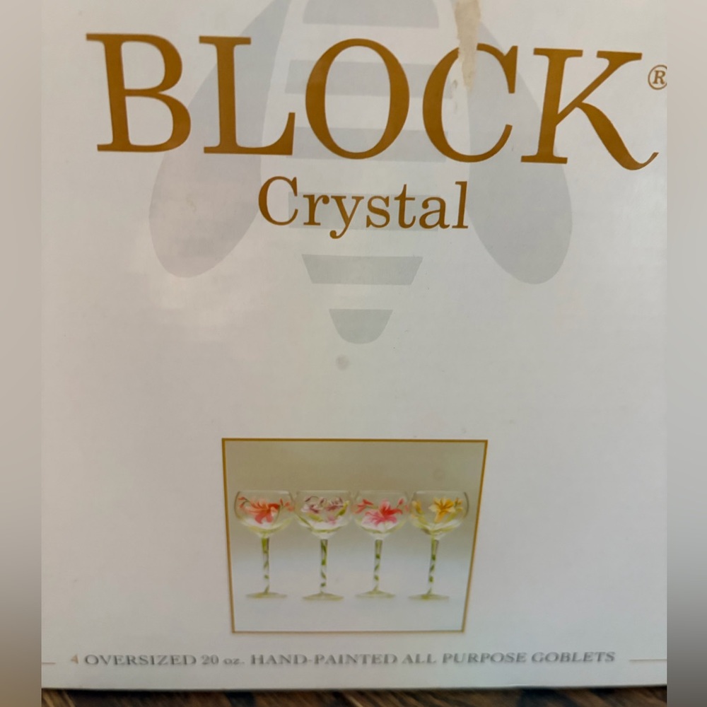 Block Crystal Hand-Painted Goblets